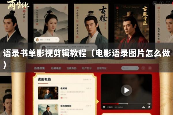 语录书单影视剪辑教程（电影语录图片怎么做）